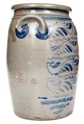Outstanding Six-Gallon Shinnston, WV Stoneware Jar w/ Profuse Decoration
