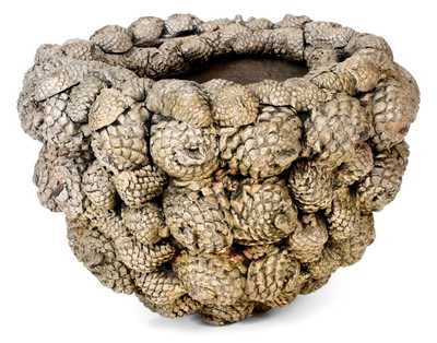 Extremely Rare Morgantown, WV Stoneware Molded Pine Cone Hanging Flowerpot
