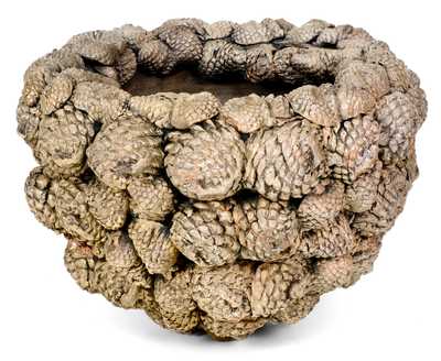 Extremely Rare Morgantown, WV Stoneware Molded Pine Cone Hanging Flowerpot