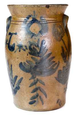 Extremely Rare Miniature Jane Lew, West Virginia, Stoneware Churn w/ Elaborate Decoration