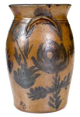 Extremely Rare Miniature Jane Lew, West Virginia, Stoneware Churn w/ Elaborate Decoration