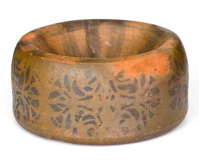 Unusual Palatine, WV Stoneware Spittoon w/ Stenciled and Brushed Decoration