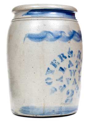 Unusual 2 Gal. BOYERS. KNOTTS / PALATINE, W. VA Stoneware Jar