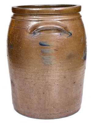 Rare 4 Gal. H. & S. SWANK / JOHNSTOWN, PA Stoneware Crock w/ Floral Decoration