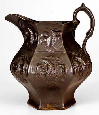 Molded Stoneware Pitcher w/ Eagle Motif, American Pottery Manufacturing Co, Jersey City