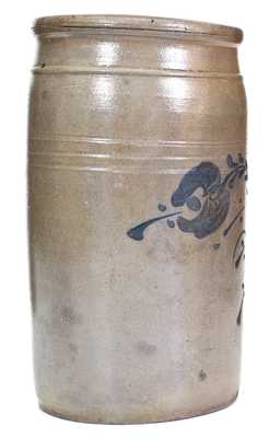 1 Gal. West Virginia Stoneware Jar with Slip-Trailed Floral Decoration