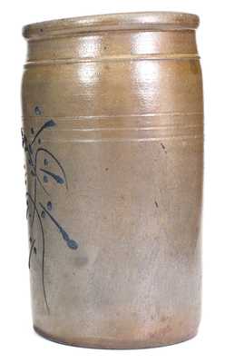 1 Gal. West Virginia Stoneware Jar with Slip-Trailed Floral Decoration