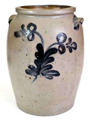 1 1/2 Gal. Stoneware Jar with Floral Decoration, Baltimore, MD, circa 1830