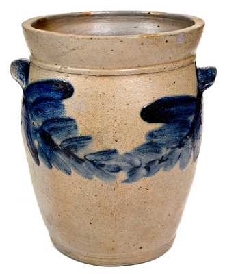 H. MYERS, Baltimore, MD, circa 1825 Stoneware Jar with Floral Decoration