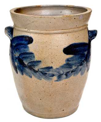 H. MYERS, Baltimore, MD, circa 1825 Stoneware Jar with Floral Decoration
