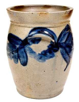 H. MYERS, Baltimore, MD, circa 1825 Stoneware Jar with Floral Decoration