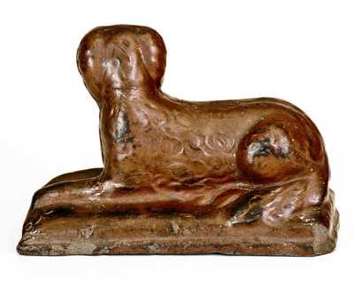  Jane Lew, WV Stoneware Reclining Dog Figure