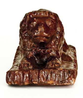 Stoneware Reclining Lion Figure,Western PA or WV origin