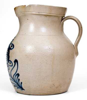 WHITES BINGHAMTON Stoneware Pitcher with Slip-Trailed Floral Decoration