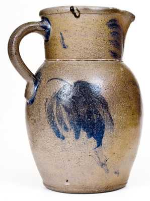 Baltimore Stoneware Pitcher with Leaf Decoration, circa 1880