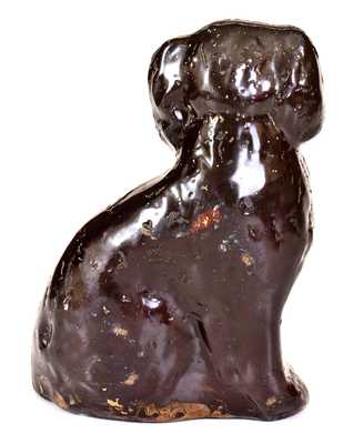 Jane Lew, WV Albany Slip Stoneware Spaniel, Inscribed