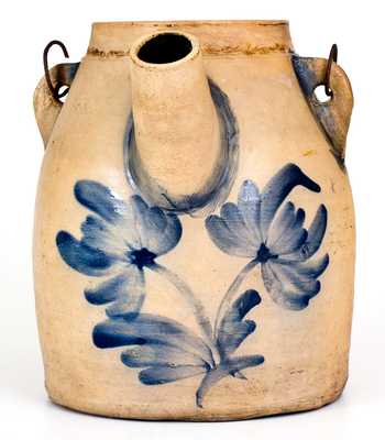 Rare WM. ROOKER / EASTON, PA Stoneware Batter Pail with Floral Decoration