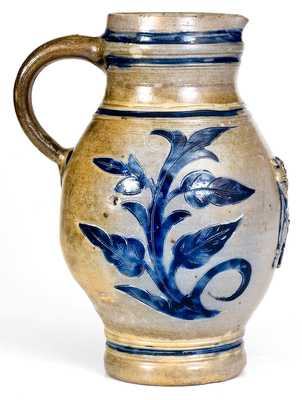 Wingender Pottery, Haddonfield, NJ Stoneware Pitcher w/ Applied King Gambrinus