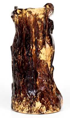 Unusual Rockingham Owl Pitcher Inscribed "The Owl Jug"