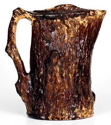 Unusual Rockingham Owl Pitcher Inscribed "The Owl Jug"