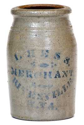 Rare Half-Gallon Rivesville, WV Stoneware Advertising Jar