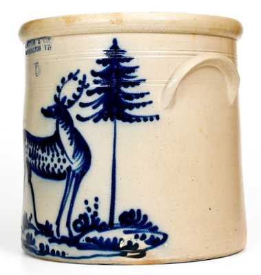 Exceptional 5 Gal. J. NORTON & CO. / BENNINGTON, VT Stoneware Deer Crock