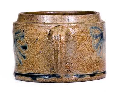 Extremely Rare and Important Colonial Manhattan Stoneware Sugar Bowl