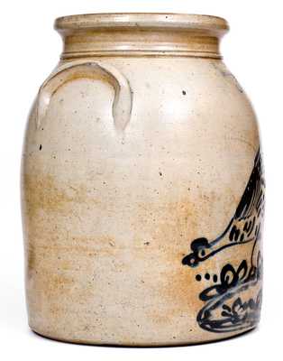 Rare FORT EDWARD / POTTERY CO Stoneware Jar w/ Chicken-Pecking-Corn Scene