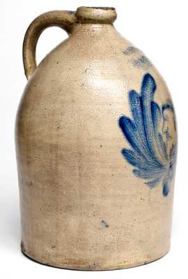 Very Rare M. & T. MILLER / NEWPORT, PA Stoneware Jug w/ Man's Profile