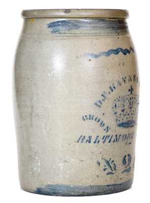 D. F. HAYNES & CO. / BALTIMORE, MD Stoneware Advertising Jar
