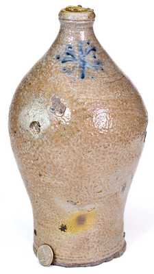 Very Unusual 1/2 Gal. Abraham Mead, Greenwich, CT, Stoneware Jug, circa 1795