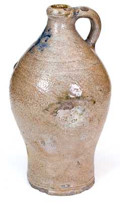Very Unusual 1/2 Gal. Abraham Mead, Greenwich, CT, Stoneware Jug, circa 1795