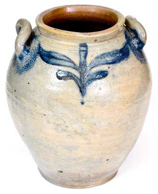 2 Gal. Stoneware Jar w/ Incised Decoration att. Crolius Family, Manhattan, c1800