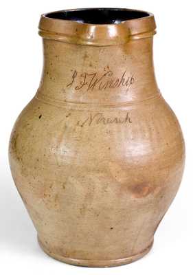 Rare Stoneware Pitcher w/ Incised Signature