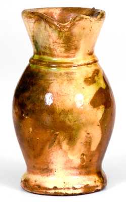 Miniature Multi-Glazed Redware Pitcher, Strasburg, VA, circa 1890