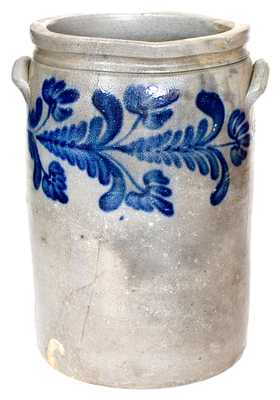 6 Gal. W. H. LEHEW & CO. / STRASBURG, VA Stoneware Jar w/ Bold Floral Decoration