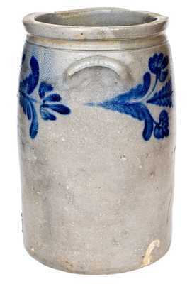 6 Gal. W. H. LEHEW & CO. / STRASBURG, VA Stoneware Jar w/ Bold Floral Decoration