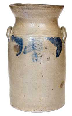 Unusual J. M. HICKERSON / STRASBURG, VA Stoneware Churn w/ Floral Decoration