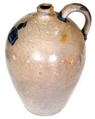 Outstanding Stoneware Jug w/ Incised Jug and Whiskey Barrel, probably Kentucky