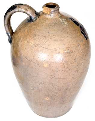 Outstanding Stoneware Jug w/ Incised Jug and Whiskey Barrel, probably Kentucky