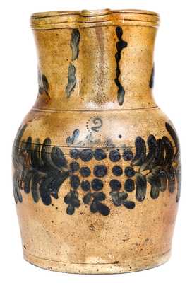 Rare attrib. M. & T. Miller, Newport, PA Stoneware Pitcher