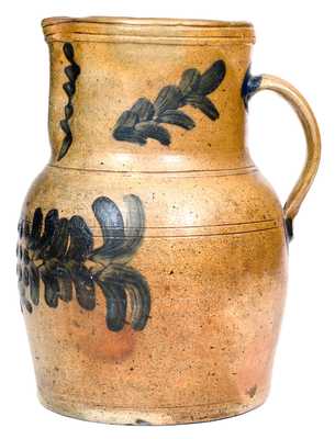 Rare attrib. M. & T. Miller, Newport, PA Stoneware Pitcher