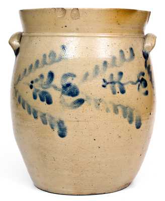 4 Gal. Stoneware Jar w/ Floral Decoration, Baltimore, MD, circa 1840