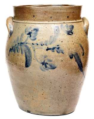 3 Gal. Baltimore Stoneware Jar with Floral Decoration, circa 1840