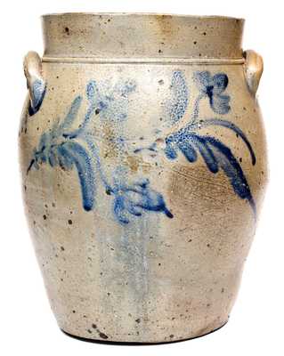 3 Gal. Baltimore Stoneware Jar with Floral Decoration, circa 1840