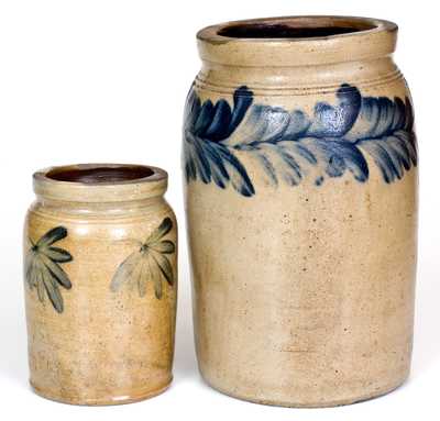 Lot of Two: 1/4 Gal. and 1 1/2 Gal. Stoneware Jars att. Richard Remmey, Philadelphia, PA