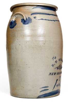 12 Gal. R. T. WILLIAMS / NEW GENEVA, PA Stoneware Jar w/ Striped Decoration