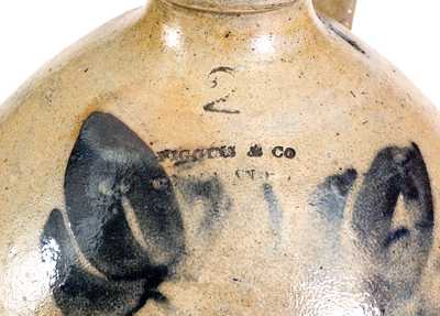 Rare HIGGINS & CO. / CLEVELAND, OH Stoneware Jug with Floral Decoration