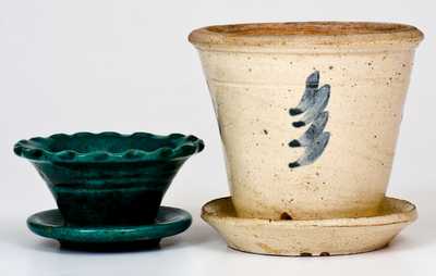 Lot of Two: Small-Sized Pottery Flowerpots