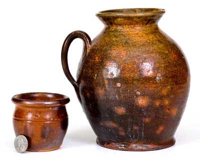 Lot of Two: Glazed American Redware Jars